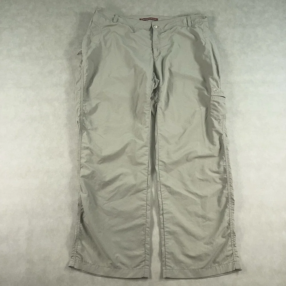 Simms Fishing Pants Mens XL Beige Nylon Cargo Pockets Outdoor Hiking‎ Travel